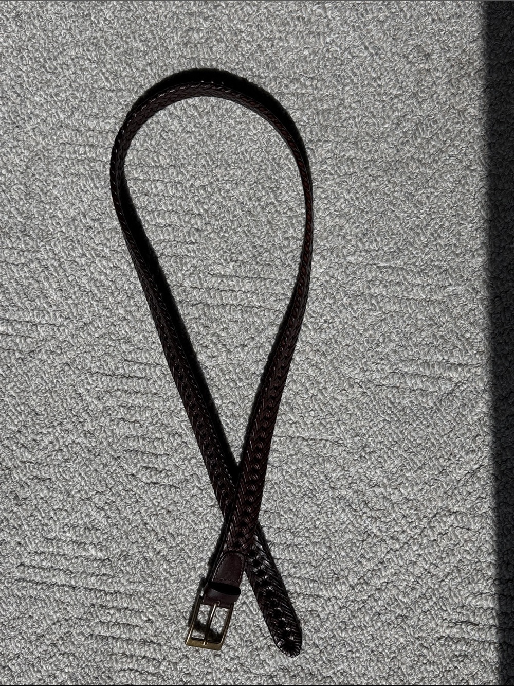 Braided Men's Belt in Dark Brown